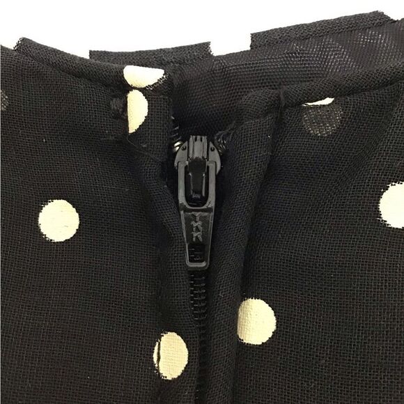 Vintage 70’s ILGWU Black Slip Dress Spaghetti Strap Midi Polka-Dot Size 9-10 - Picture 10 of 13